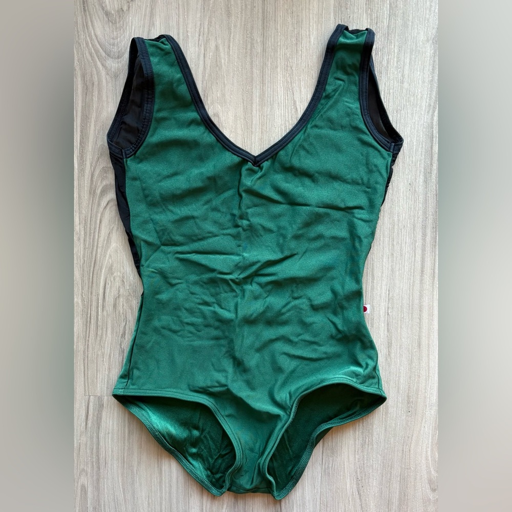 Yumiko Green and Black Leotard